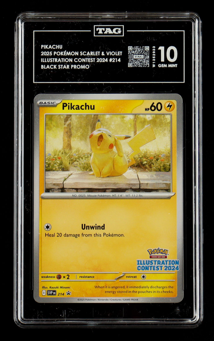 Pikachu 2025 Pokemon SVP Scarlet & Violet Black Star Promos #214 (TAG 10) at PristineAuction.com Pikachu 2025 Pokemon SVP Scarlet & Violet Black Star Promos #214 (TAG 10) at PristineAuction.com