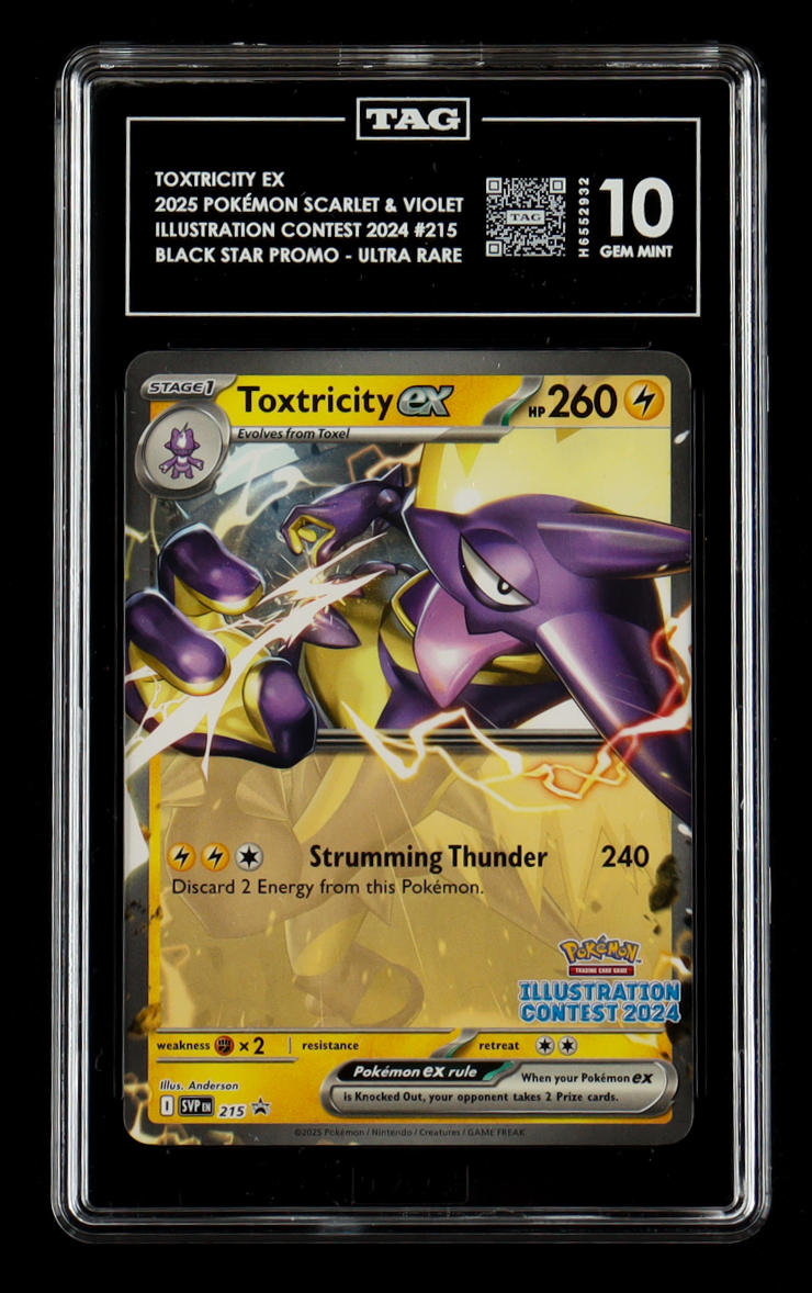 Toxtricity 2025 Pokemon SVP Scarlet & Violet Black Star Promos #215 (TAG 10) at PristineAuction.com Toxtricity 2025 Pokemon SVP Scarlet & Violet Black Star Promos #215 (TAG 10) at PristineAuction.com