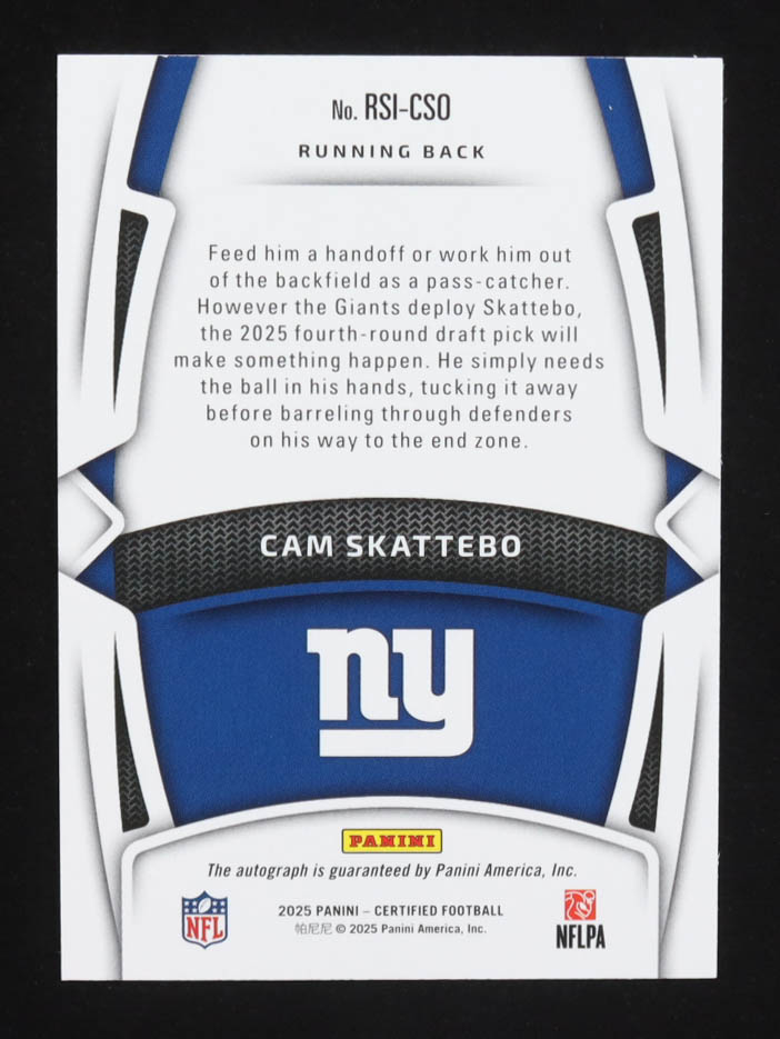 Cam Skattebo 2025 Certified Rookie Signatures #31 #041/125 RC at PristineAuction.com Cam Skattebo 2025 Certified Rookie Signatures #31 #041/125 RC at PristineAuction.com