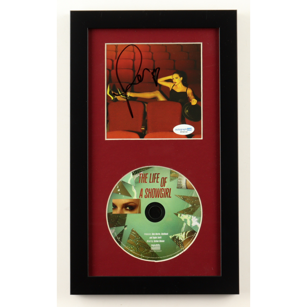 Taylor Swift Signed "The Life of a Showgirl" Custom Framed CD Insert Display (ACOA) at PristineAuction.com