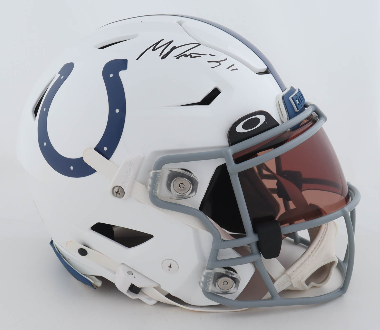 Michael Pittman Jr. Signed Colts Full-Size Authentic On-Field Speed Helmet With Oakley Visor (Beckett) at PristineAuction.com Michael Pittman Jr. Signed Colts Full-Size Authentic On-Field Speed Helmet With Oakley Visor (Beckett) at PristineAuction.com