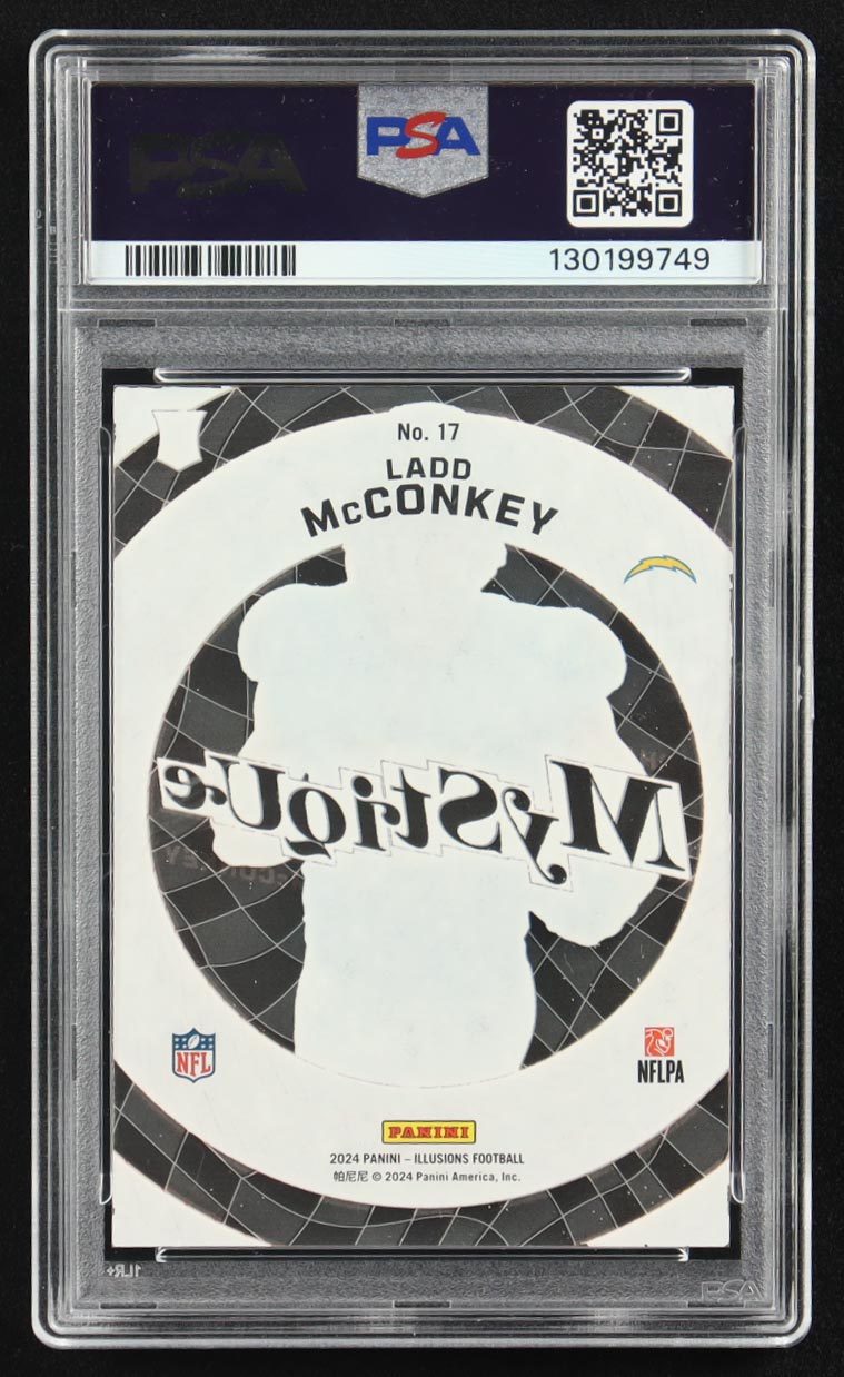 Ladd McConkey 2024 Panini Illusions Mystique #17 RC (PSA 10) at PristineAuction.com Ladd McConkey 2024 Panini Illusions Mystique #17 RC (PSA 10) at PristineAuction.com
