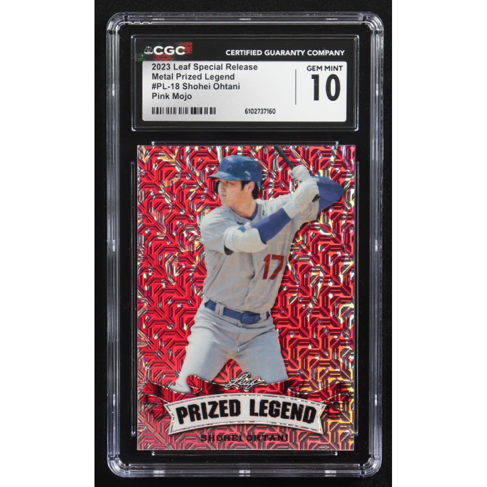 Shohei Ohtani 2023 Leaf Metal Special Release Prized Legend Pink Mojo #PL-18 #1/10 (CGC 10) at PristineAuction.com