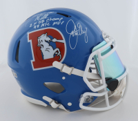 John Elway & Terrell Davis Signed Broncos Full-Size Authentic On-Field Throwback Speed Helmet Inscribed "2x SB Champ" & "98 NFL MVP" (Beckett & Radtke) at PristineAuction.com
