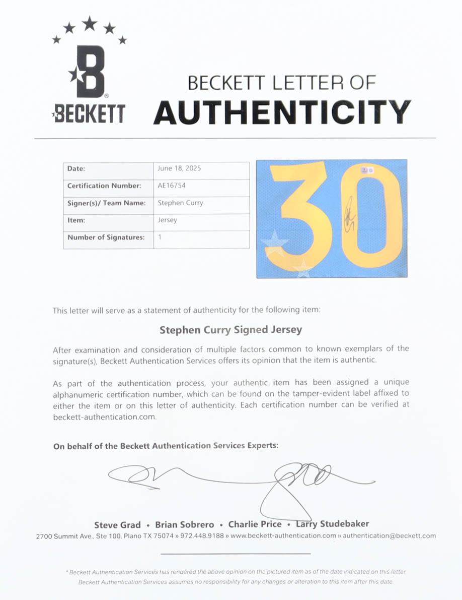 Stephen Curry Signed Custom Framed Jersey Display with (3) Finals Pin & (2) Metal Team Logo Emblems (Beckett) at PristineAuction.com Stephen Curry Signed Custom Framed Jersey Display with (3) Finals Pin & (2) Metal Team Logo Emblems (Beckett) at PristineAuction.com