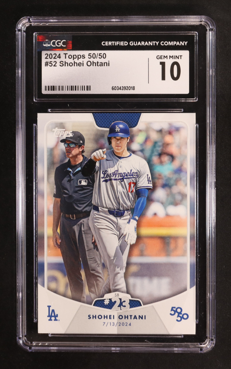 Shohei Ohtani 2024 Topps 50/50 Ohtani #52 (CGC 10) at PristineAuction.com Shohei Ohtani 2024 Topps 50/50 Ohtani #52 (CGC 10) at PristineAuction.com