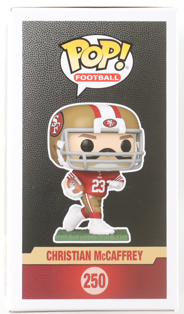 Christian McCaffrey Signed "49ers" #250 Funko Pop! Vinyl Figure (Fanatics) at PristineAuction.com Christian McCaffrey Signed "49ers" #250 Funko Pop! Vinyl Figure (Fanatics) at PristineAuction.com