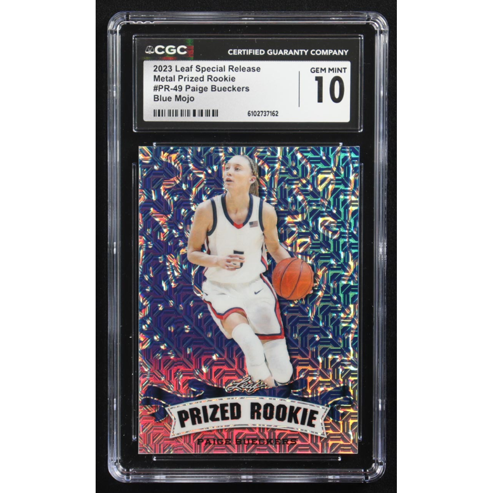 Paige Bueckers 2023 Leaf Metal Special Release Prized Rookie Blue Mojo #PR-49 RC #9/20 (CGC 10) at PristineAuction.com