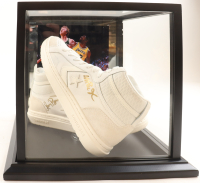 Larry Bird & Magic Johnson Signed Pair Of Converse All-Star Basketball Shoes in Display Case (PSA & Beckett) at PristineAuction.com