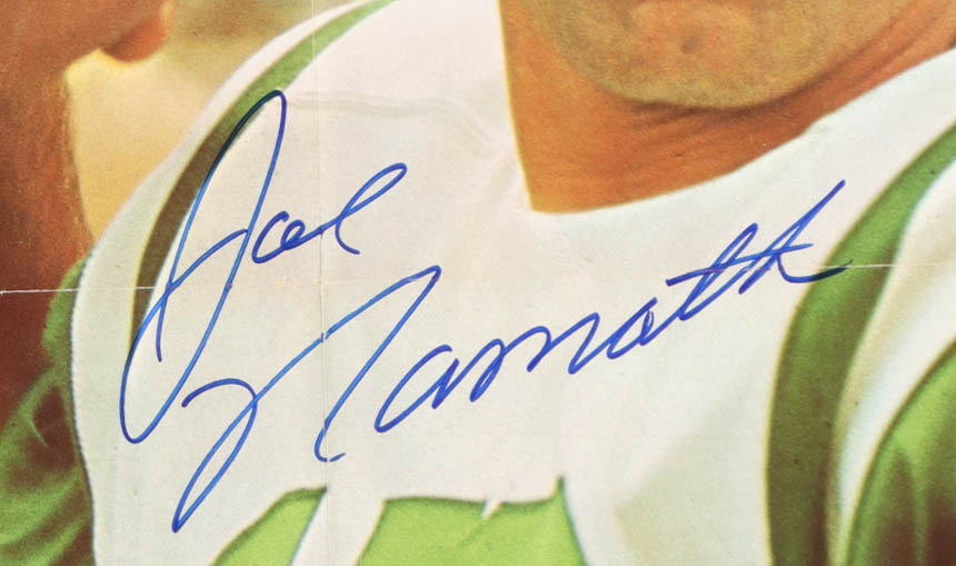 Joe Namath Signed Jets Custom Framed Photograph Display with Career Stat Plaque (PSA) at PristineAuction.com Joe Namath Signed Jets Custom Framed Photograph Display with Career Stat Plaque (PSA) at PristineAuction.com