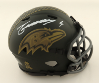 Zay Flowers Signed Ravens Salute To Service Alternate Speed Mini Helmet (Beckett) at PristineAuction.com