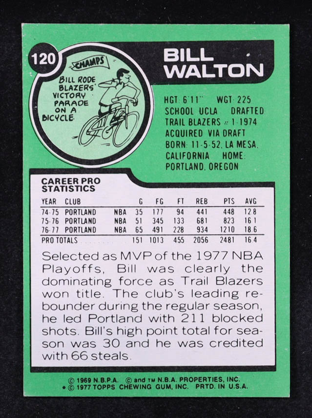 Bill Walton 1977-78 Topps #120 at PristineAuction.com Bill Walton 1977-78 Topps #120 at PristineAuction.com