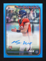 Bo Nix 2024 Topps Chrome Rookie Autographs Blue Refractors #RABNI #028/150 RC at PristineAuction.com