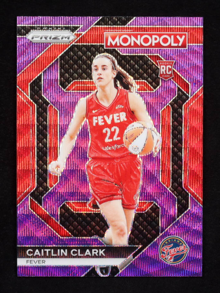 Caitlin Clark 2024 Panini Prizm Monopoly WNBA Insert Purple #WNBA27 RC