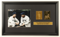 "1927 Yankees Murderers Row" Custom Framed Photo with Set of (2) Babe Ruth & Lou Gehrig 23Kt Gold Cards at PristineAuction.com