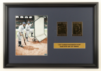 "1927 Yankees Murderers Row" Custom Framed Photo with Set of (2) Babe Ruth & Lou Gehrig 23Kt Gold Cards at PristineAuction.com