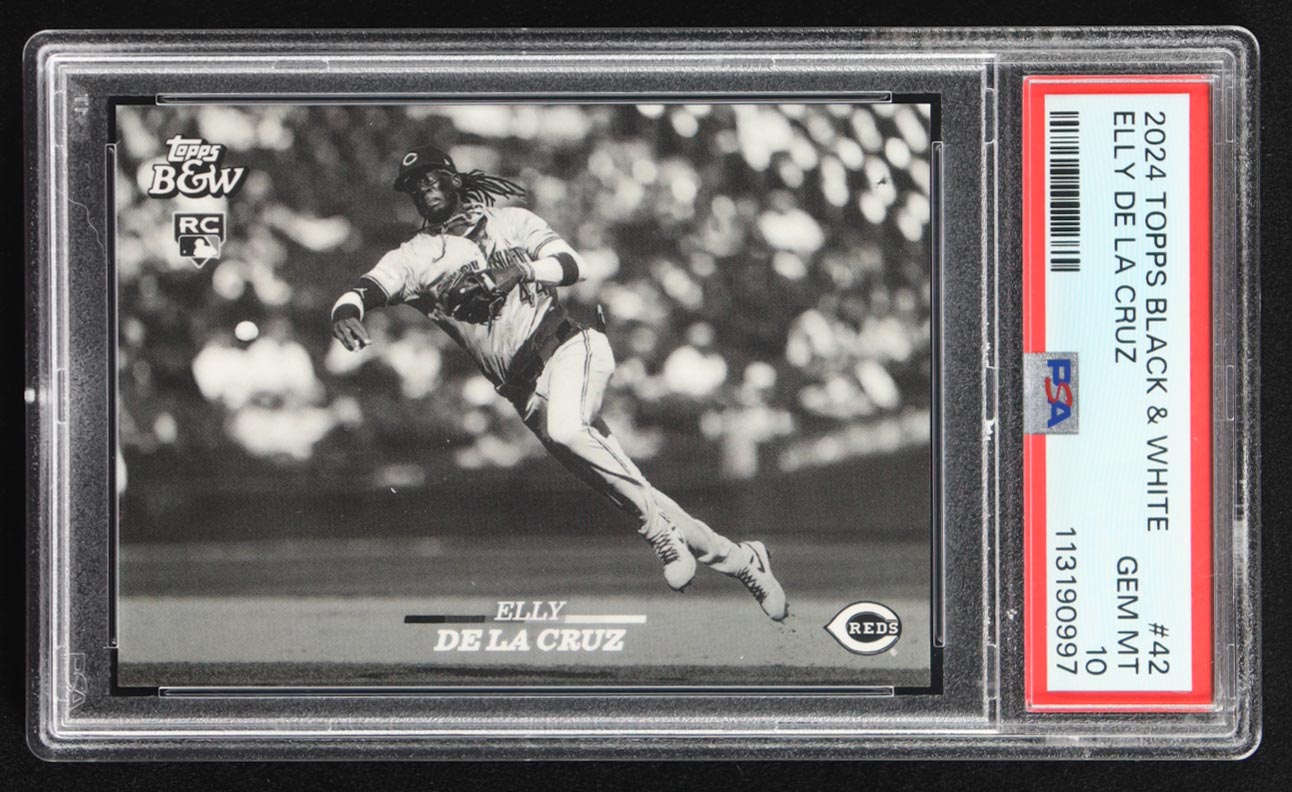 Elly De La Cruz 2024 Topps Black and White #42 RC (PSA 10) at PristineAuction.com Elly De La Cruz 2024 Topps Black and White #42 RC (PSA 10) at PristineAuction.com