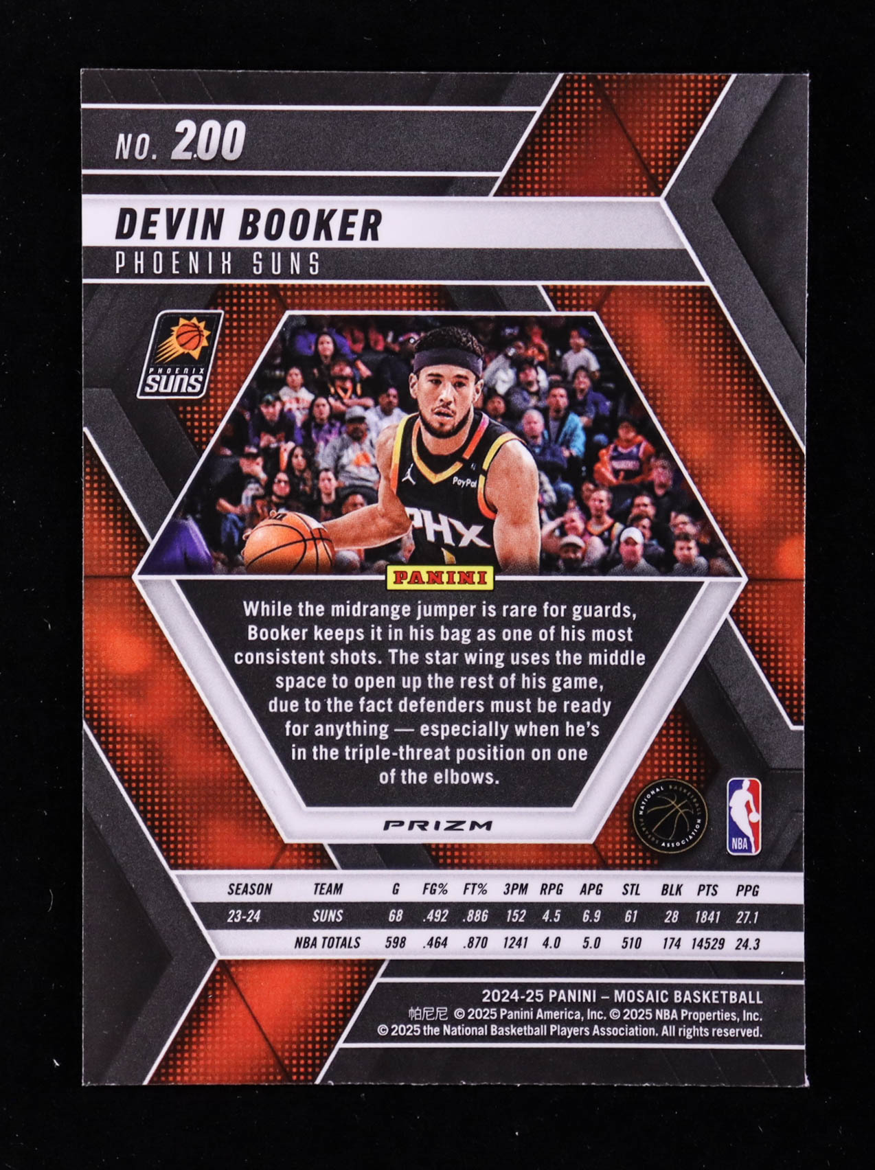 Devin Booker 2024-25 Panini Mosaic Mosaic Genesis #200 at PristineAuction.com Devin Booker 2024-25 Panini Mosaic Mosaic Genesis #200 at PristineAuction.com