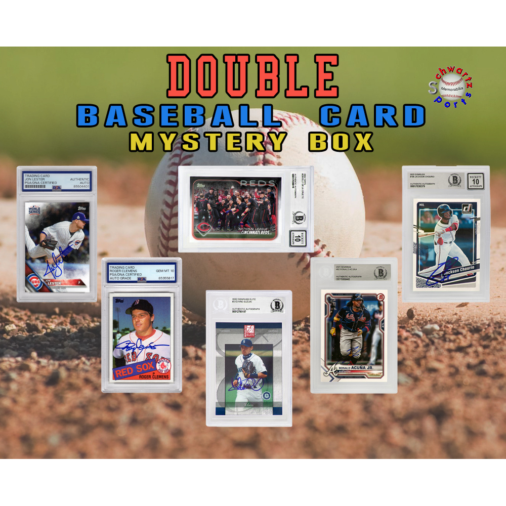 DOUBLE BASEBALL CARD Autographed Mystery Box - Series 3 (Limited to 100) - Schwartz Sports at PristineAuction.com