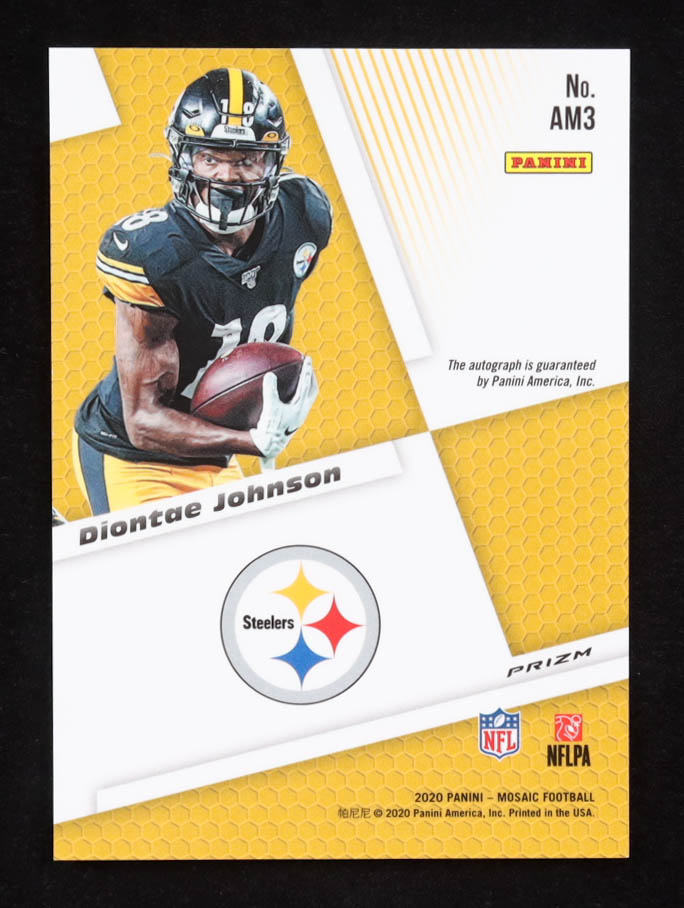 Diontae Johnson 2020 Panini Mosaic Autographs Mosaic #3 at PristineAuction.com Diontae Johnson 2020 Panini Mosaic Autographs Mosaic #3 at PristineAuction.com