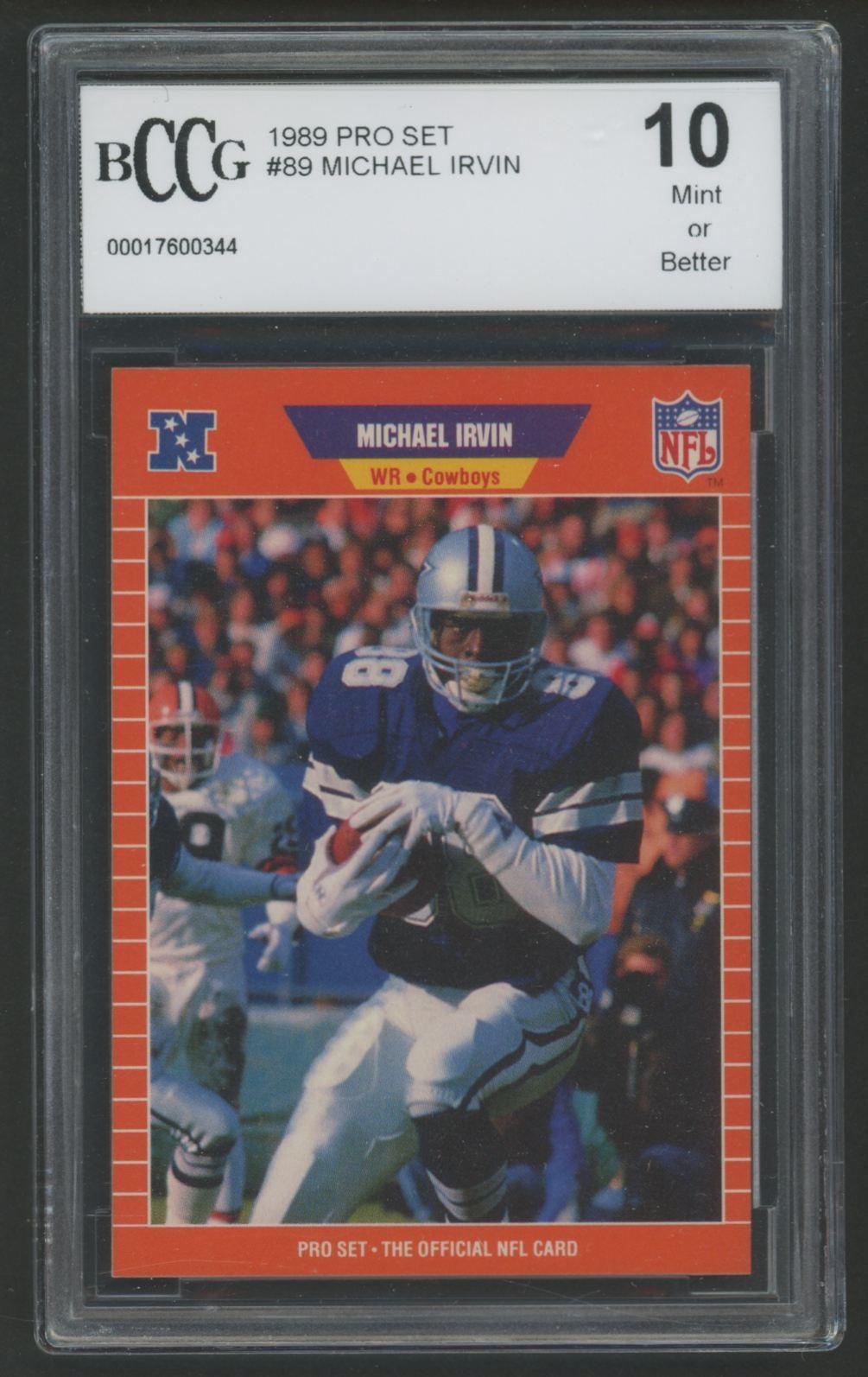Michael Irvin 1989 Pro Set #89 RC (BCCG 10) at PristineAuction.com Michael Irvin 1989 Pro Set #89 RC (BCCG 10) at PristineAuction.com
