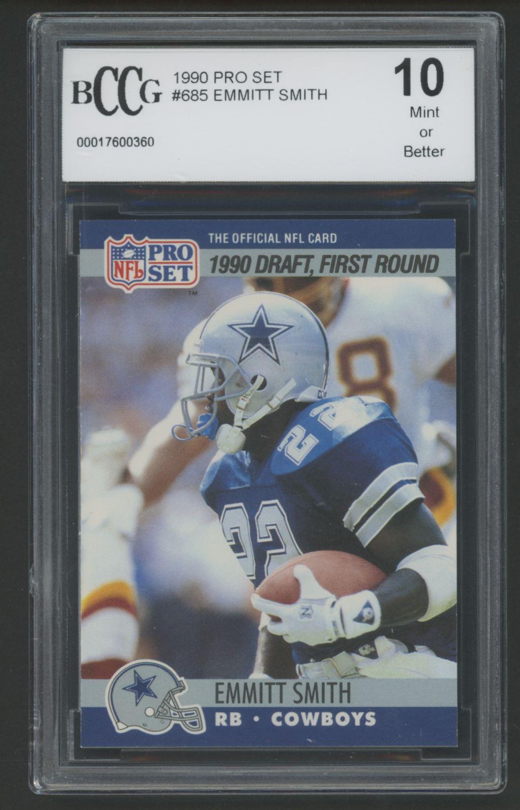 Emmitt Smith 1990 Pro Set #685 RC (BCCG 10) at PristineAuction.com Emmitt Smith 1990 Pro Set #685 RC (BCCG 10) at PristineAuction.com