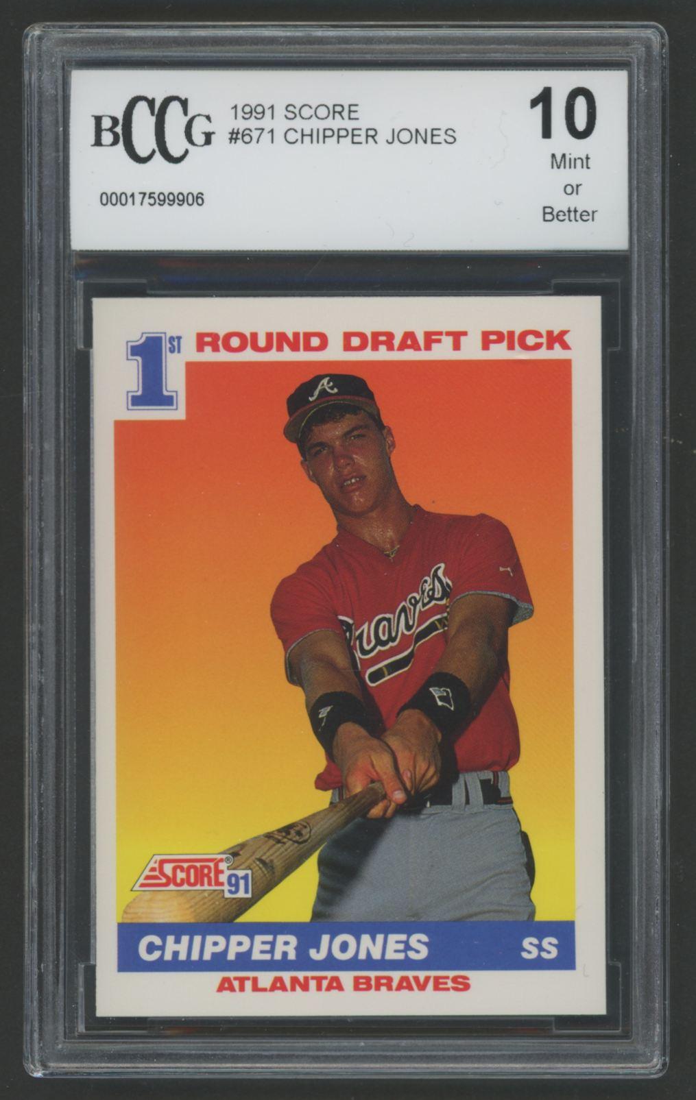Chipper Jones 1991 Score #671 RC (BCCG 10) at PristineAuction.com Chipper Jones 1991 Score #671 RC (BCCG 10) at PristineAuction.com