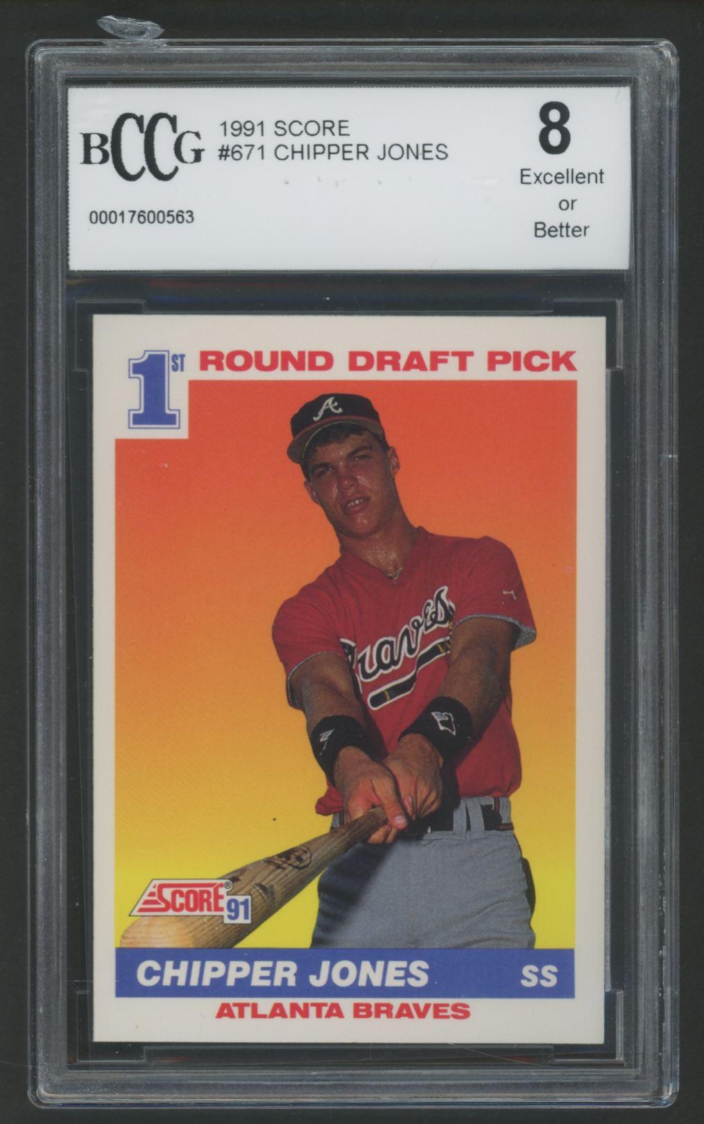 Chipper Jones 1991 Score #671 RC (BCCG 8) at PristineAuction.com Chipper Jones 1991 Score #671 RC (BCCG 8) at PristineAuction.com