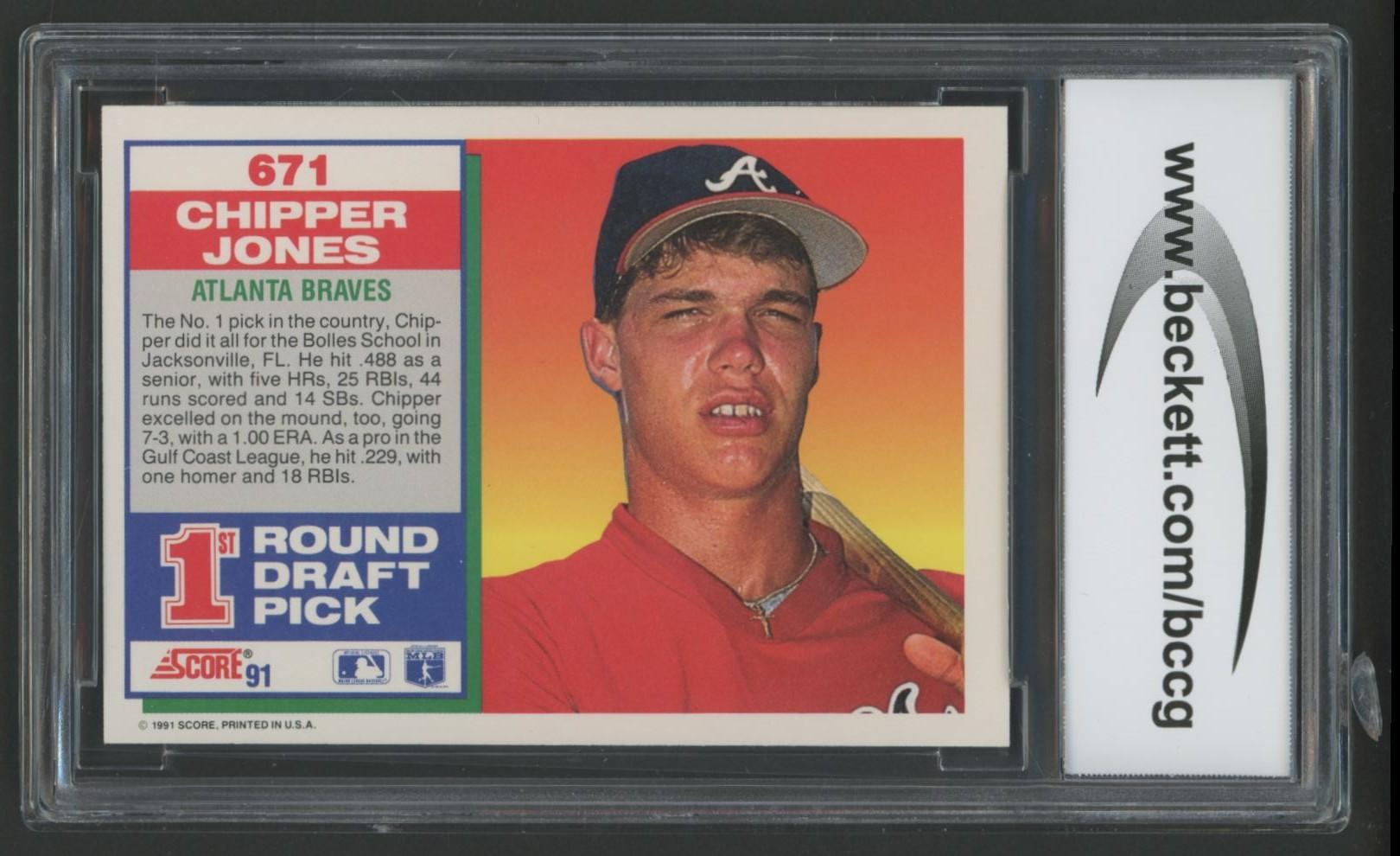 Chipper Jones 1991 Score #671 RC (BCCG 8) at PristineAuction.com Chipper Jones 1991 Score #671 RC (BCCG 8) at PristineAuction.com