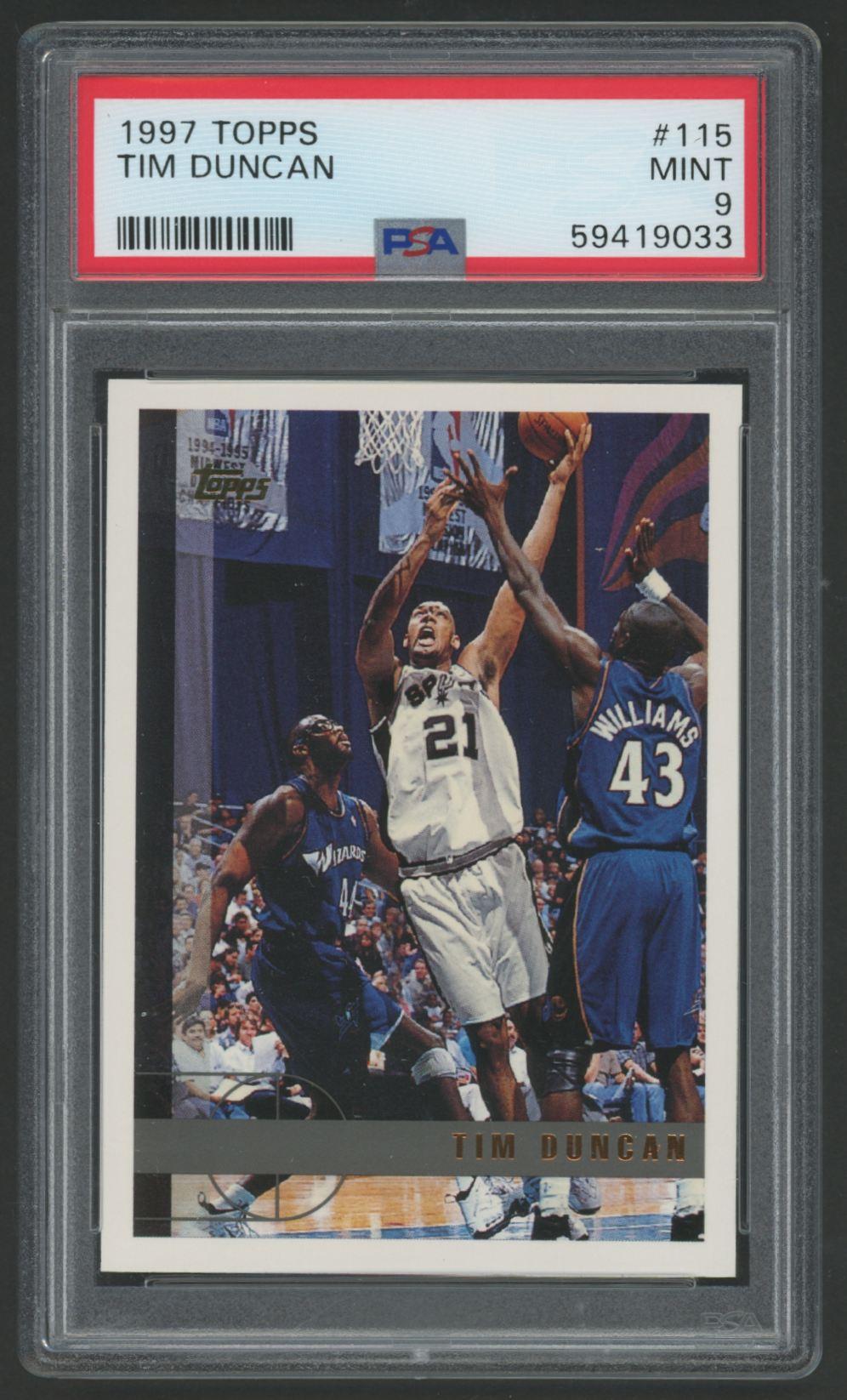 Tim Duncan 1997-98 Topps #115 (PSA 9) at PristineAuction.com Tim Duncan 1997-98 Topps #115 (PSA 9) at PristineAuction.com