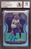 Justin Jefferson Signed 2020 Panini Prizm Prizms #398 (BGS | Autograph Graded 10) at PristineAuction.com