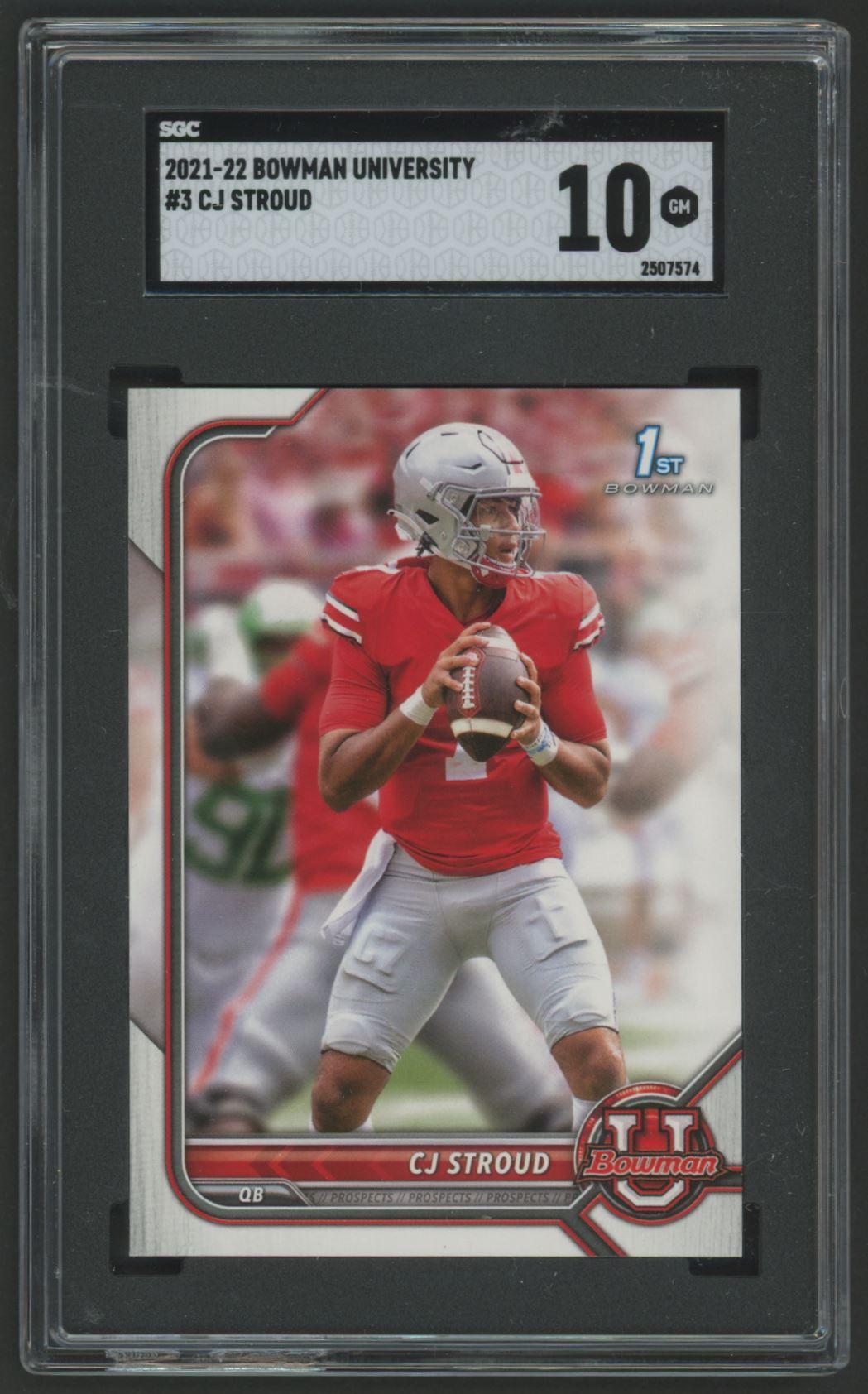 C. J. Stroud 2021-22 Bowman University #3 RC (SGC 10) at PristineAuction.com C. J. Stroud 2021-22 Bowman University #3 RC (SGC 10) at PristineAuction.com