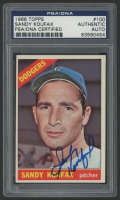 Sandy Koufax Signed 1966 Topps #100 (PSA) at PristineAuction.com
