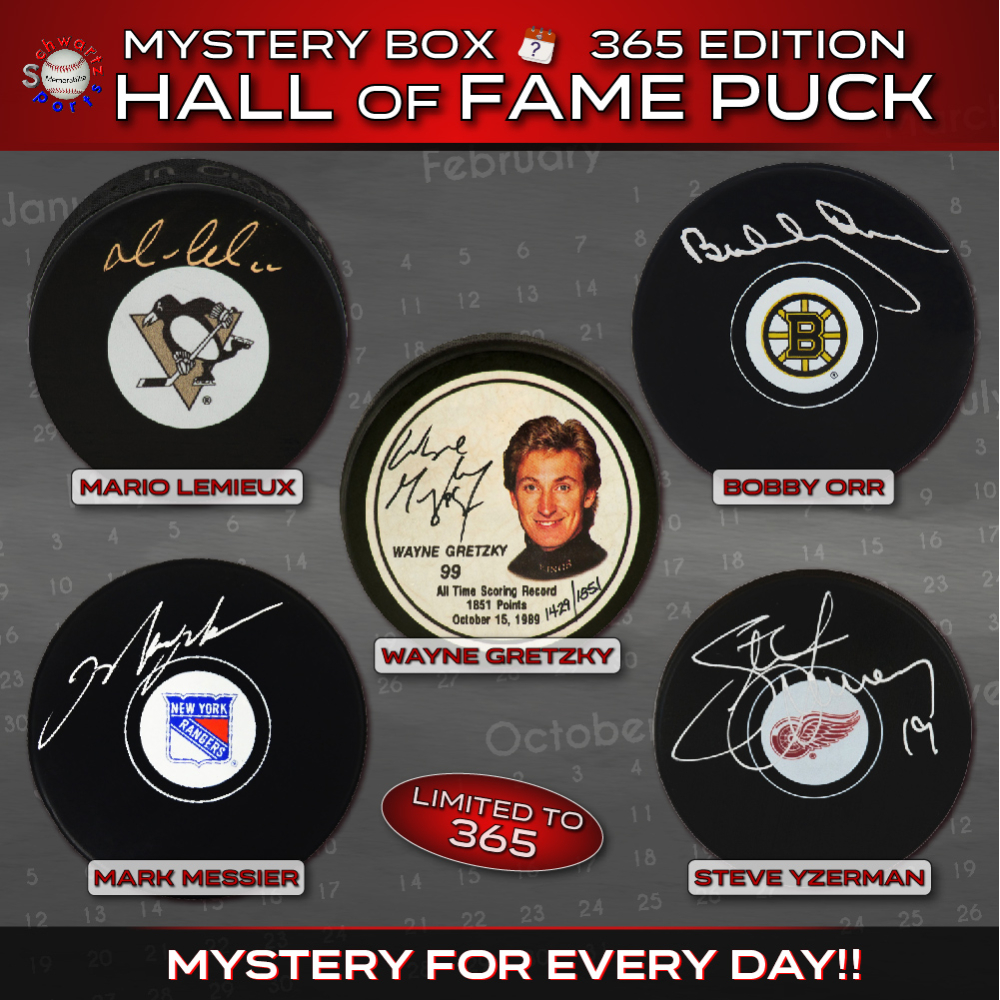 THE 365 BOX &ndash; Hockey Hall of Famer Signed Puck Mystery Box - Series 2 - (Limited to 365) - Schwartz Sports at PristineAuction.com