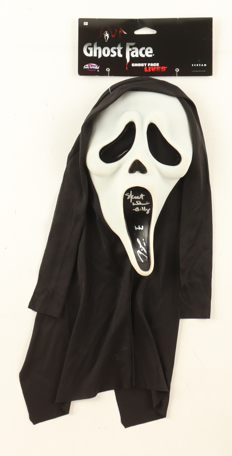 Matthew Lillard & Skeet Ulrich Signed "Scream" Ghostface Mask Inscribed "Stu" & "Billy" (Beckett) at PristineAuction.com Matthew Lillard & Skeet Ulrich Signed "Scream" Ghostface Mask Inscribed "Stu" & "Billy" (Beckett) at PristineAuction.com