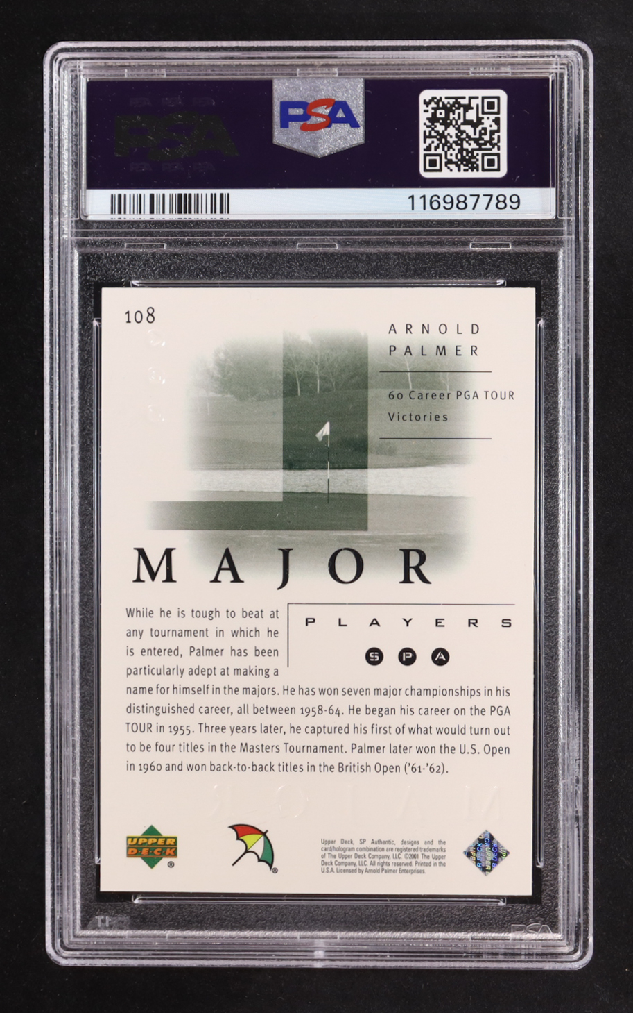 Arnold Palmer 2001 SP Authentic #108 MP (PSA 10) at PristineAuction.com Arnold Palmer 2001 SP Authentic #108 MP (PSA 10) at PristineAuction.com