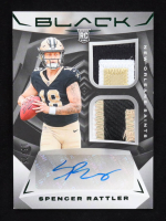 Spencer Rattler 2024 Panini Black Rookie Signature Materials Emerald #3 #16/25 RC at PristineAuction.com