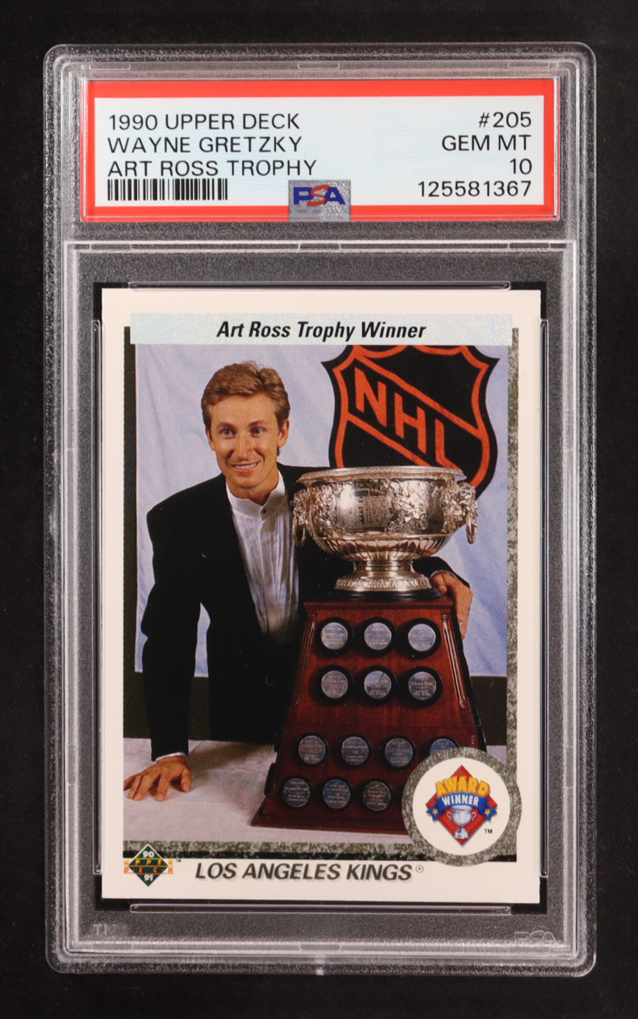 Wayne Gretzky 1990-91 Upper Deck #205 Art Ross Trophy (PSA 10) at PristineAuction.com Wayne Gretzky 1990-91 Upper Deck #205 Art Ross Trophy (PSA 10) at PristineAuction.com