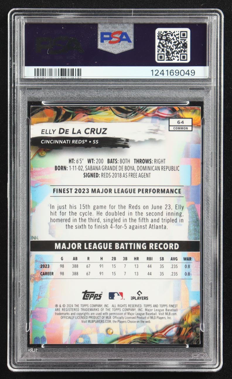 Elly De La Cruz 2024 Finest #64 RC (PSA 10) at PristineAuction.com Elly De La Cruz 2024 Finest #64 RC (PSA 10) at PristineAuction.com