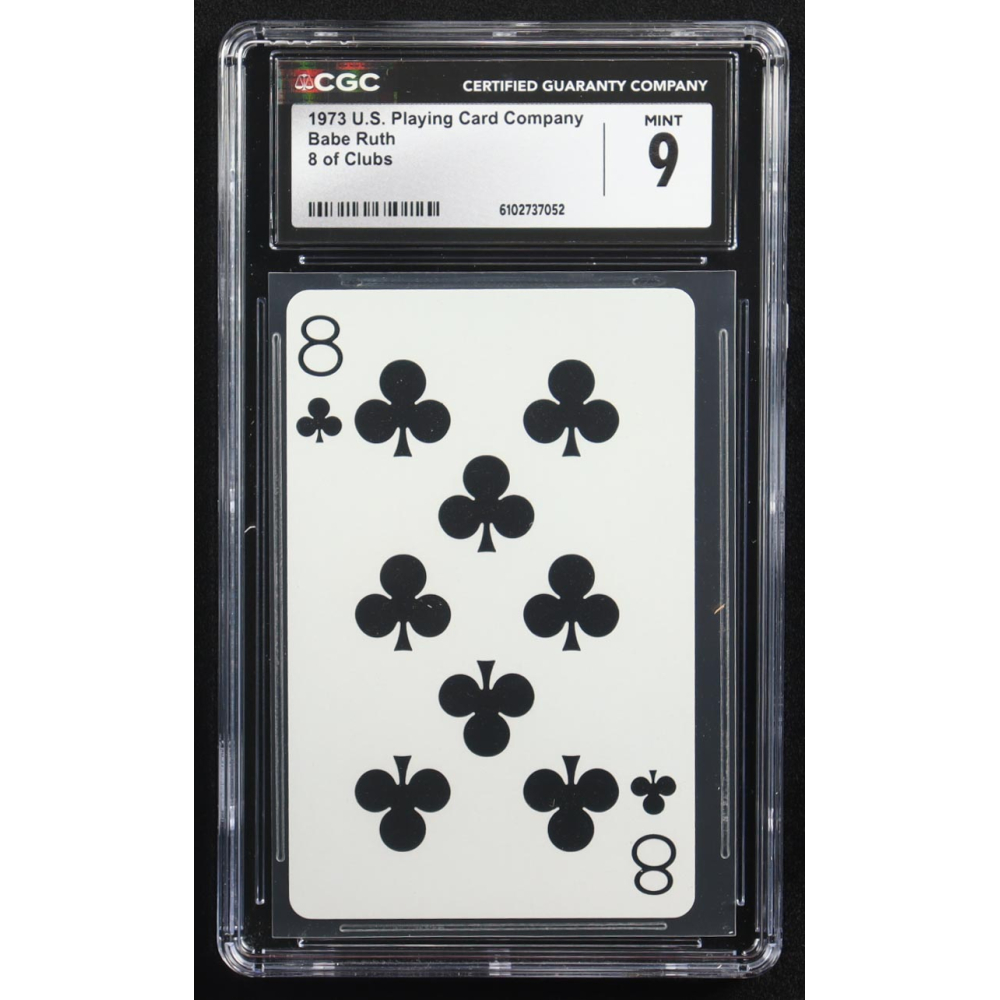Babe Ruth 1973 U.S. Playing Card Company 8 of Clubs (CGC 9) at PristineAuction.com