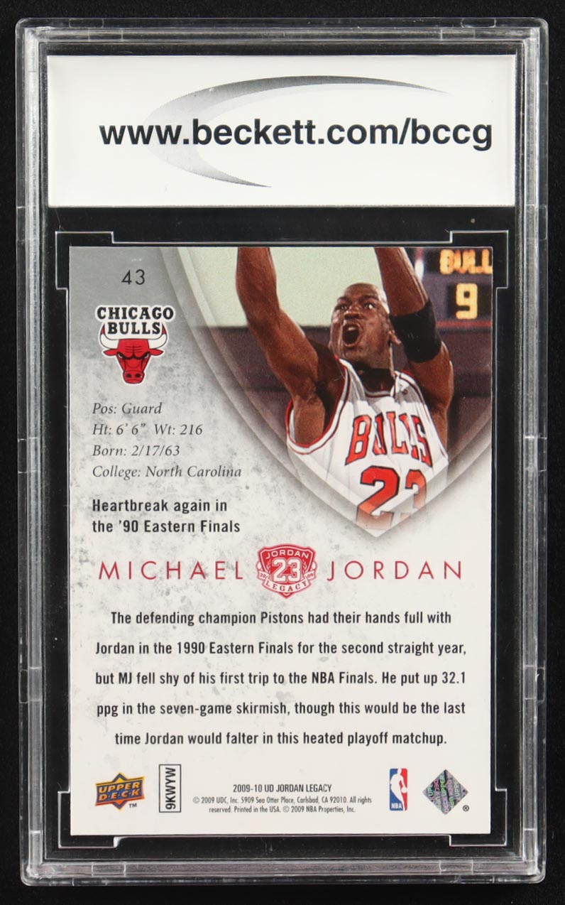 Michael Jordan 2009-10 Upper Deck Michael Jordan Legacy Collection Gold #43 (BCCG 10) at PristineAuction.com Michael Jordan 2009-10 Upper Deck Michael Jordan Legacy Collection Gold #43 (BCCG 10) at PristineAuction.com