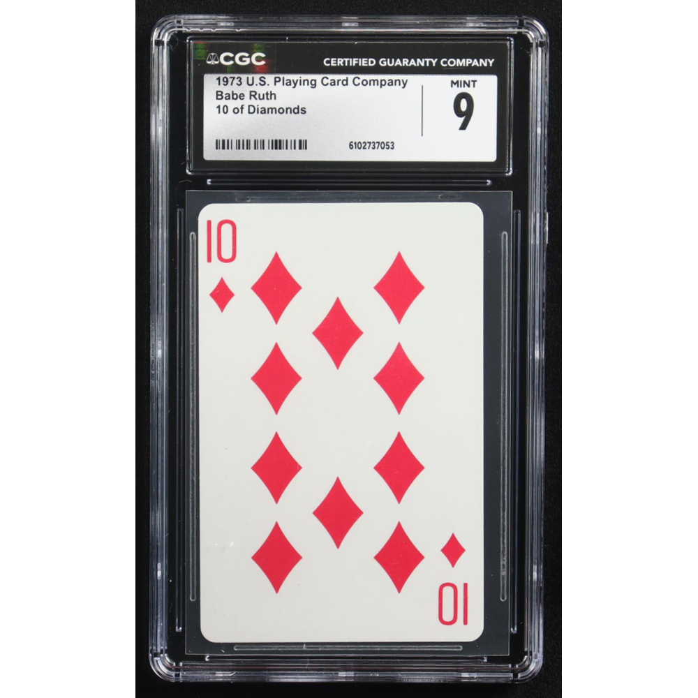 Babe Ruth 1973 U.S. Playing Card Company 10 of Diamonds (CGC 9) at PristineAuction.com