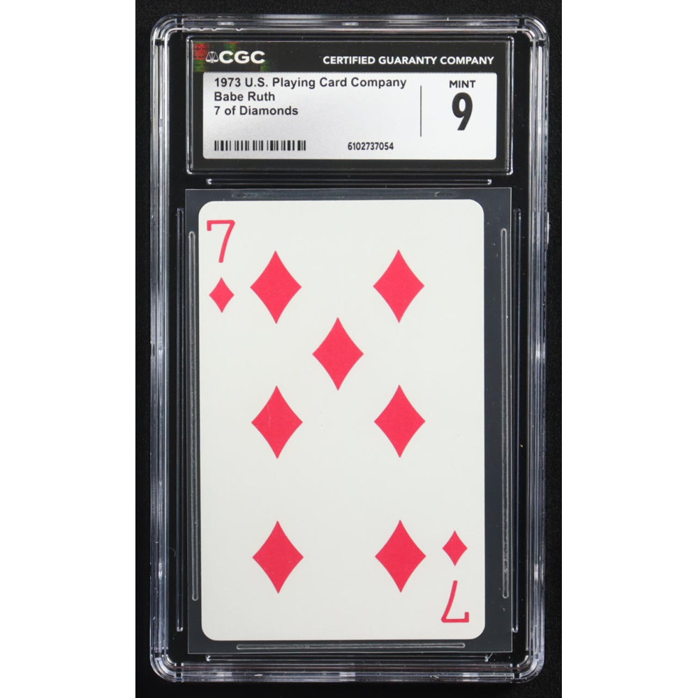 Babe Ruth 1973 U.S. Playing Card Company 7 of Diamonds (CGC 9) at PristineAuction.com