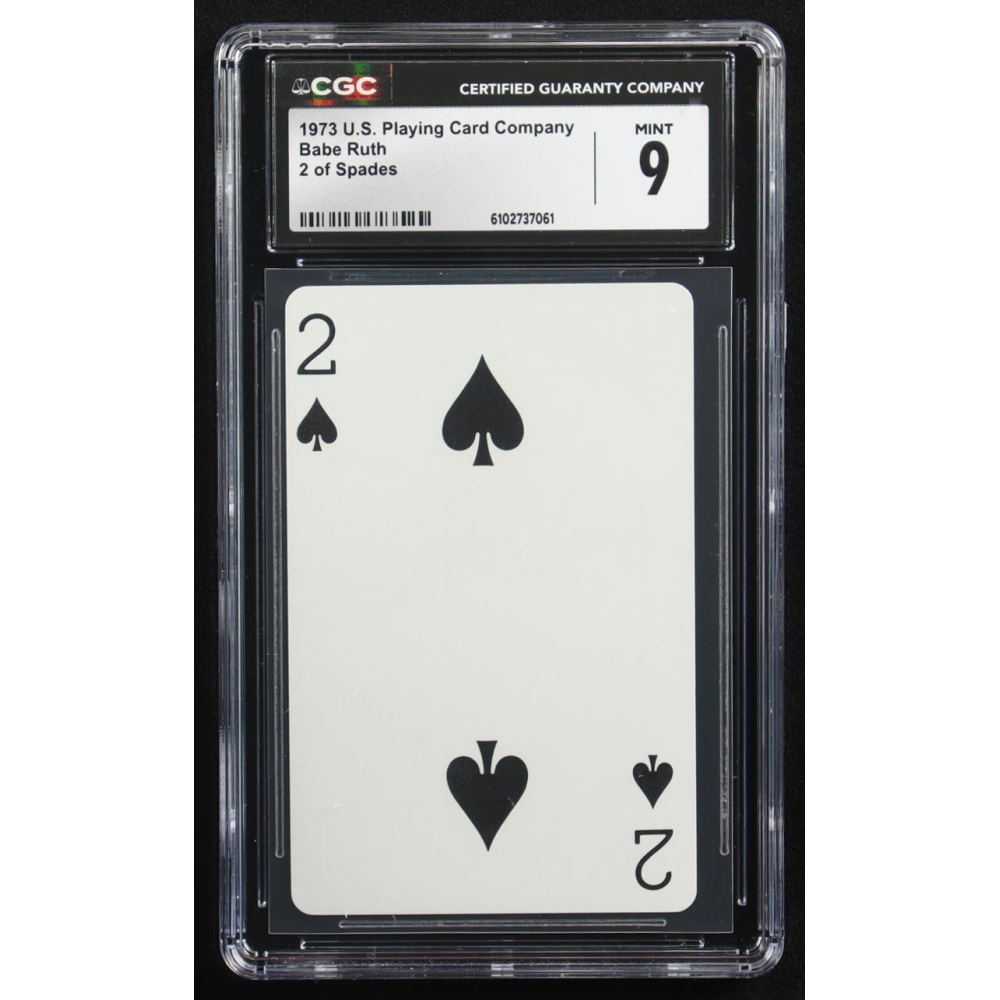 Babe Ruth 1973 U.S. Playing Card Company 2 of Spades (CGC 9) at PristineAuction.com