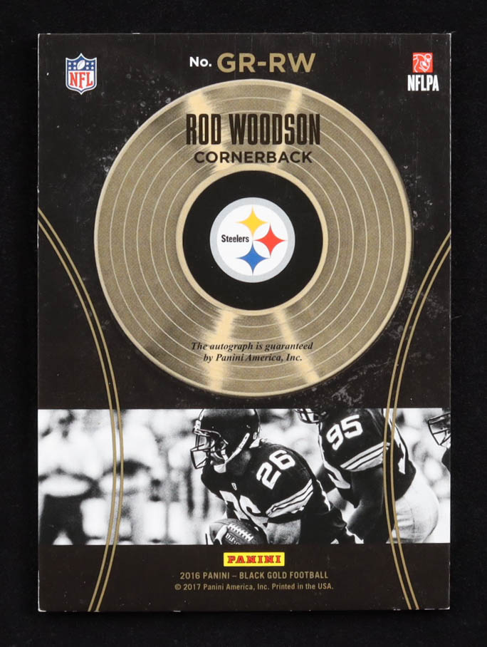 Rod Woodson 2016 Panini Black Gold Gold Records Autographs White Gold #18 #06/25 at PristineAuction.com Rod Woodson 2016 Panini Black Gold Gold Records Autographs White Gold #18 #06/25 at PristineAuction.com