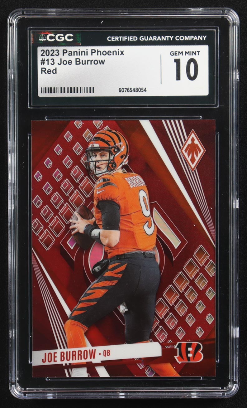 Joe Burrow 2023 Panini Phoenix Red #13 #180/199 (CGC 10) at PristineAuction.com Joe Burrow 2023 Panini Phoenix Red #13 #180/199 (CGC 10) at PristineAuction.com