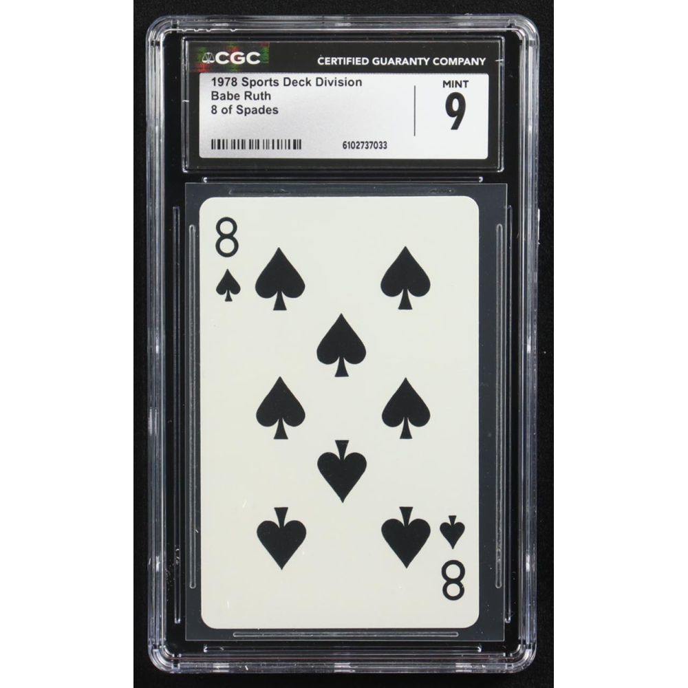 Babe Ruth 1978 Sports Deck Division 8 of Spades (CGC 9) at PristineAuction.com