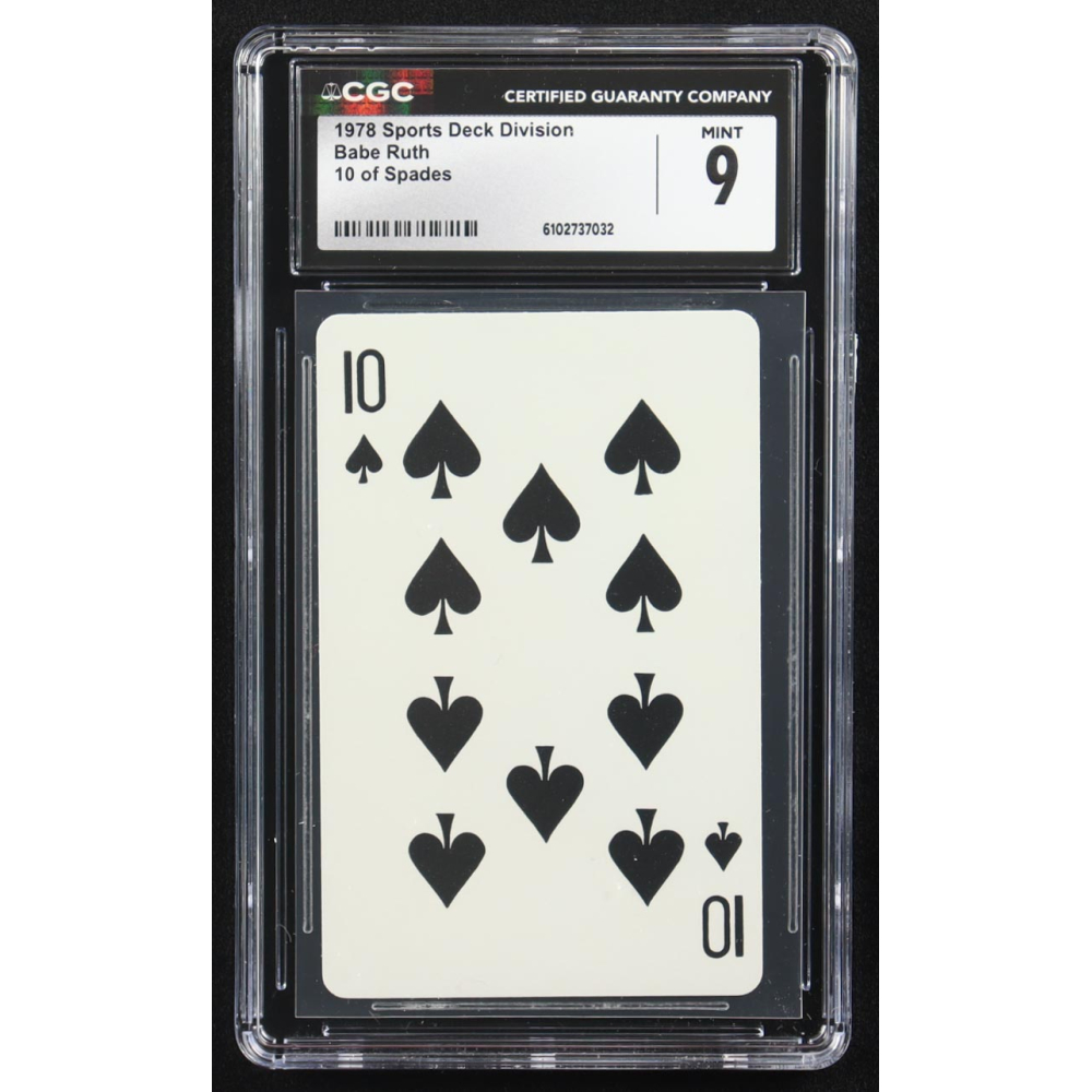 Babe Ruth 1978 Sports Deck Division 10 of Spades (CGC 9) at PristineAuction.com