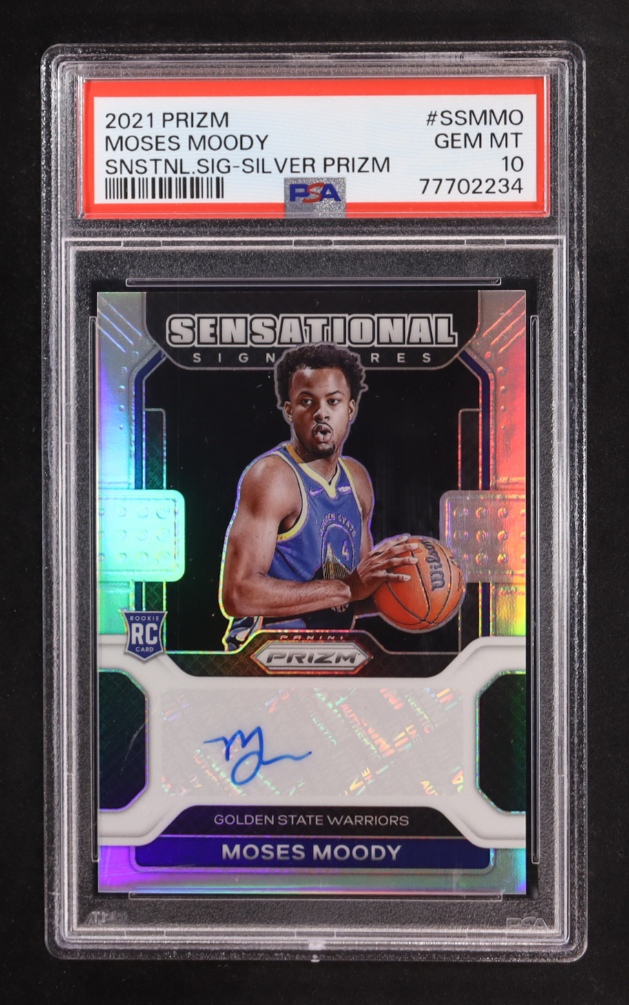 Moses Moody 2021-22 Panini Prizm Sensational Signatures Prizms Silver #64 RC (PSA 10) at PristineAuction.com Moses Moody 2021-22 Panini Prizm Sensational Signatures Prizms Silver #64 RC (PSA 10) at PristineAuction.com