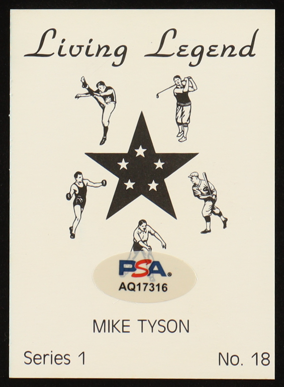 Mike Tyson Signed 1990 Living Legend Series 1 #18 (PSA) at PristineAuction.com Mike Tyson Signed 1990 Living Legend Series 1 #18 (PSA) at PristineAuction.com